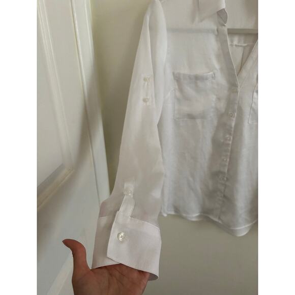 Express Top Women's Small Original Portofino Relaxed Fit Satin Button Up - Picture 3 of 7